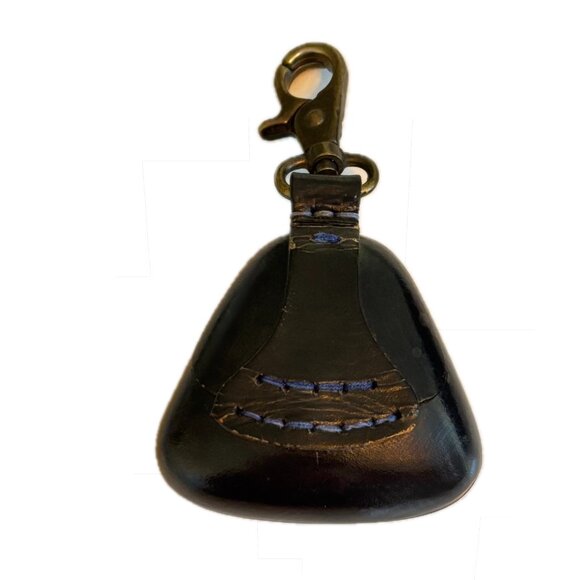 Hard Leather Pouch w Clasp Pellet Pouch Coin Wallet Trinket Holder Backpack - Picture 5 of 5